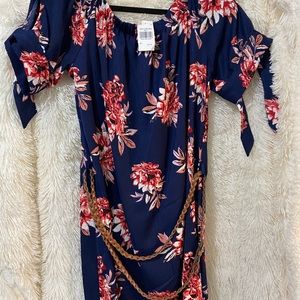 Floral dress with belt